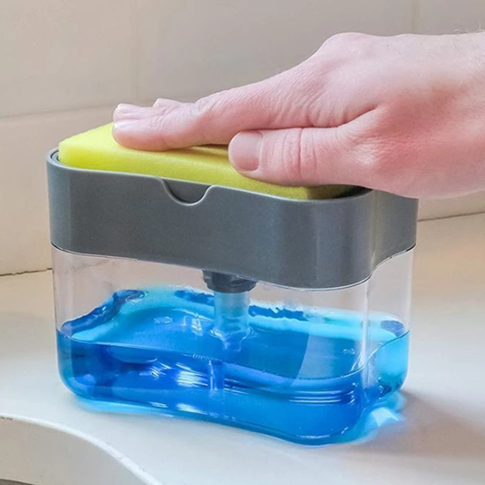Dispensador con bomba de jabón con soporte de esponja dispensador de líquido 
