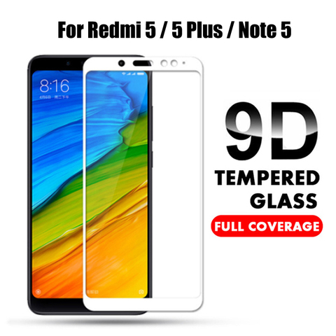 Protector de pantalla de vidrio templado 9D para Xiaomi Redmi Note 5, versión Global, película protectora ► Foto 1/6