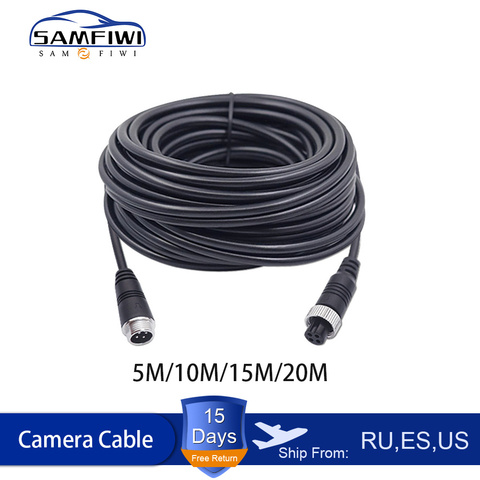 5M/10M/15M/20M 4 pin de aviación cámara cctv para vehículos impermeable cable de extensión de 4-Pin de Cable de Video cámara de copia de seguridad de alambre ► Foto 1/6