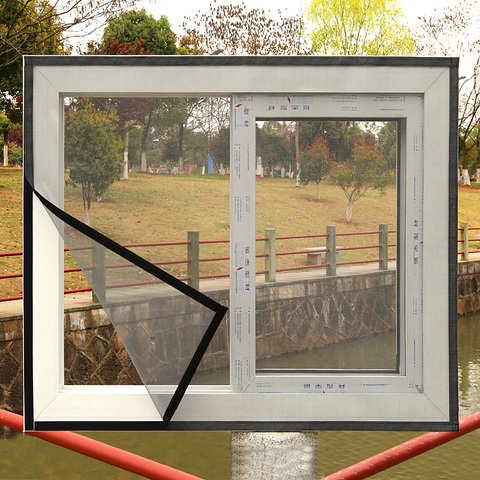 Mosquitera de malla para ventana, cortina de interior antimoscas, tul de verano Invisible, antimosquitos, extraíble, lavable, mosquitera personalizada ► Foto 1/6