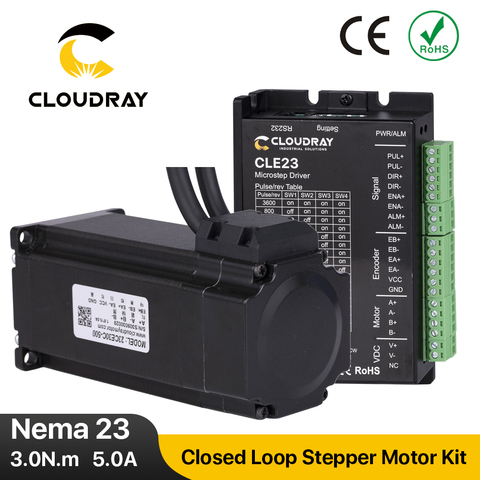 Cloudray-Motor paso a paso Nema 23 con codificador 3.0N.m, controlador de Motor de bucle cerrado, servocontrolador fácil con cable gratis de 1,5 m ► Foto 1/6