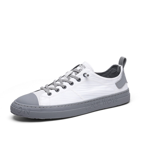 Zapatos de lona de verano para hombre, calzado plano informal de encaje sencillo a la moda, transpirable, versión coreana ► Foto 1/6