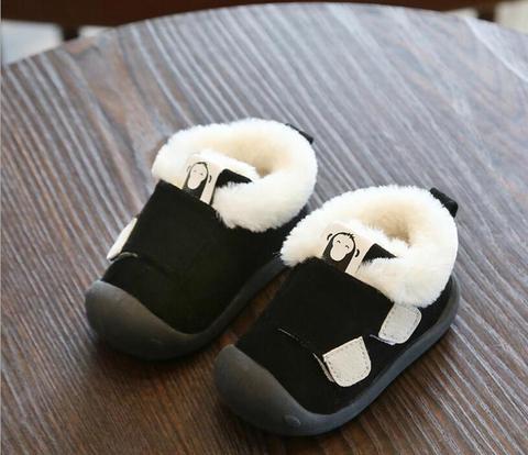 Invierno Caliente bebé Botas Niño engrosamiento de peluche de bebé niña niño Botas de nieve al aire libre Fondo suave antideslizante niño Botas, zapatos para niños ► Foto 1/6