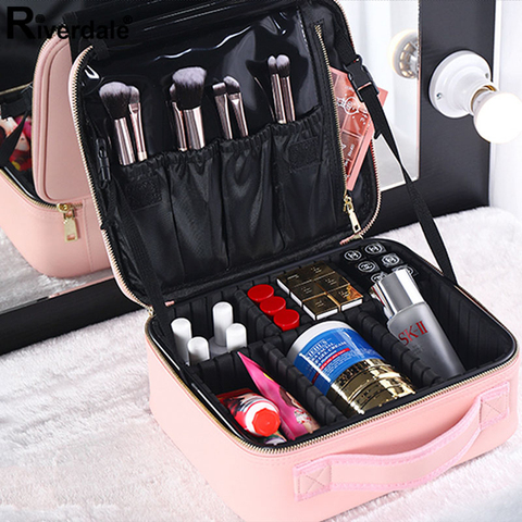 Estuche de maquillaje de marca profesional para mujer, bolsa de cosméticos completa de alta calidad, organizador de cuero, belleza, manicura, viaje, Maleta de maquillaje ► Foto 1/6