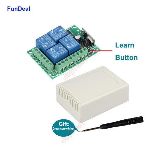 433Mhz Universal de Control remoto inalámbrico de RF interruptor DC 12V 4 canales módulo receptor de relé de RF para casa inteligente lámpara de luz Led Bombilla ► Foto 1/6