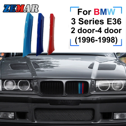 ZEMAR-3 uds. E36 de rejilla de competición para coche BMW, Clip embellecedor de tira de ajuste M, rendimiento de energía, ABS Sport, para serie 3 De 1996 a 1998 ► Foto 1/5