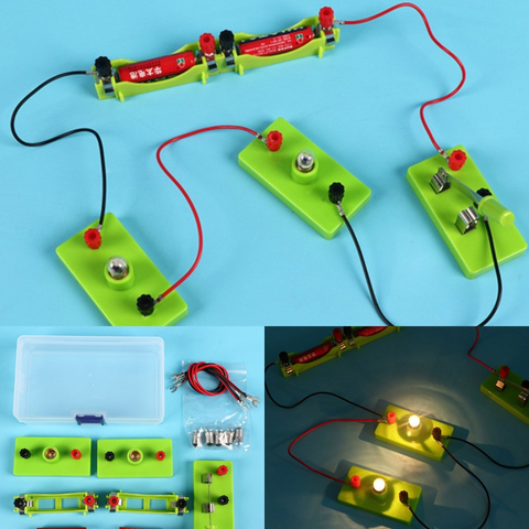 Kit de aprendizaje de electricidad de circuito básico DIY, Juguetes Educativos de física para niños, experimento de STEM, enseñanza, juguete de habilidad con manos libres ► Foto 1/6