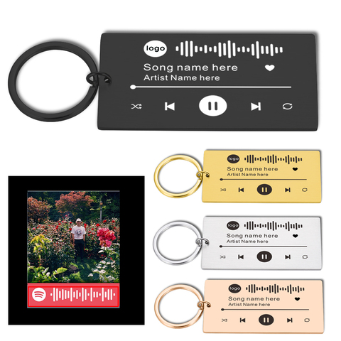 Llavero personalizado de música para hombre y mujer, llavero de código Spotify Scan, grabado láser, joyería ► Foto 1/1