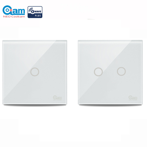 NEO COOLCAM NAS-SC01Z z-wave Más de Interruptor de Pared Light 2CH Gang Inalámbrico de Control Remoto Inteligente Domótica Z Interruptor de la luz ► Foto 1/6