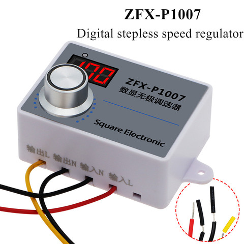 Controlador ZFX-P1007 de velocidad continuo, regulador de velocidad de 500W, a prueba de agua, interruptor regulador de velocidad, CA 220V 40% de descuento ► Foto 1/6