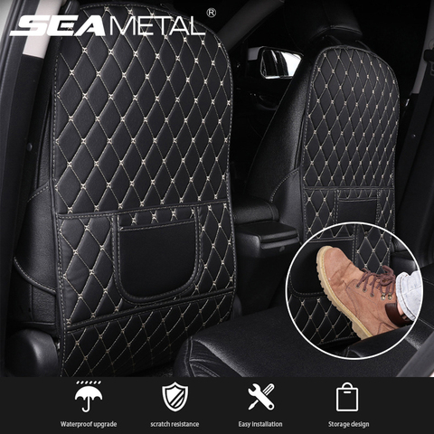 Almohadilla antideslizante de cuero PU para coche, funda protectora impermeable para asiento trasero, almohadillas antibarro universales para coche con bolsa de almacenamiento ► Foto 1/6