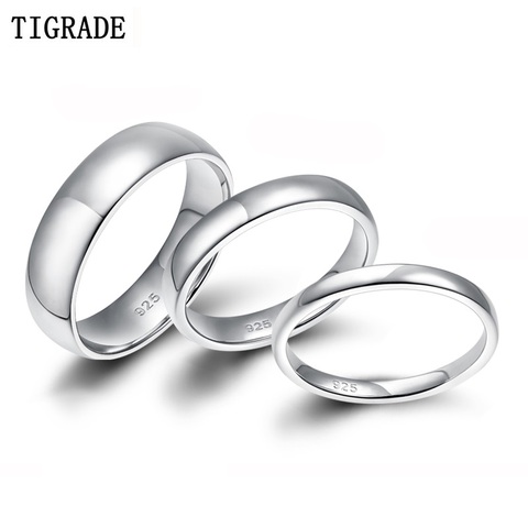 Tigrade-Anillo de plata de primera ley para mujer, sortija de boda, plata esterlina 2/4/6mm, 925 anillos de plata esterlina, anillo de compromiso, joyería femenina ► Foto 1/6