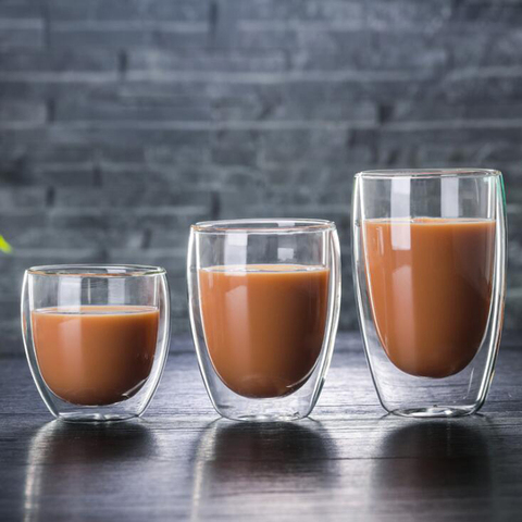 Juego de tazas de café resistentes al calor, Taza de cristal de doble pared, cerveza, hecha a mano, té, whisky, vasos de vidrio, 1 Uds. ► Foto 1/6