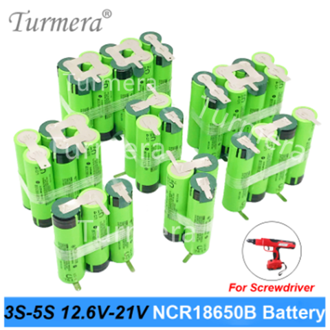 12,6 v 16,8 v 21v Paquete de batería 18650 3400mAh 6800mAh ncr18650b para destornillador shurik shura batería 3s 4s soldadura de 5s nuevo ► Foto 1/6