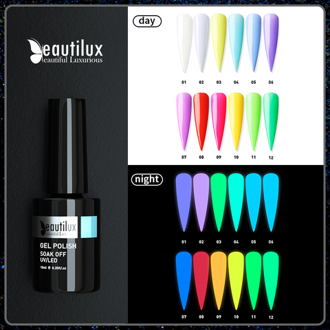 Beautilux-esmalte de uñas de Gel luminoso, barniz de Gel permanente de Color oscuro Senmi, UV LED fluorescente, esmalte para decoración, 10ml ► Foto 1/6