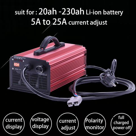 48V 54,6 V 58,8 V 60V 67,2 V 72V 84V 88,2 V cargador de batería de litio 5A a 25A Li-Ion Lifepo4 rápido actual ajustable 16S 20S 21S 24S ► Foto 1/5