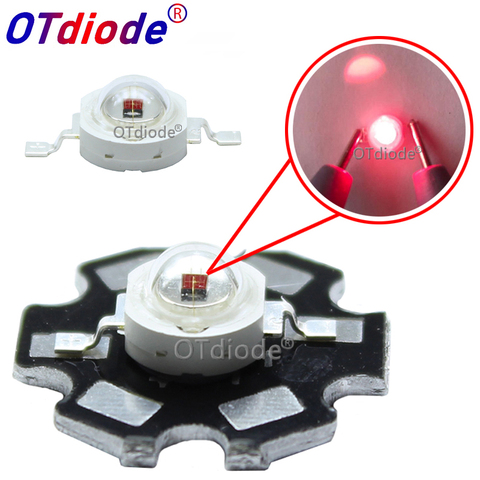 10-100 Uds 730nm 740NM 3W lámpara LED de alta potencia IR lejos LED rojo de infrarrojos LED 3W 720NM IR diodo LED luz del emisor para Proyecto de bricolaje ► Foto 1/6