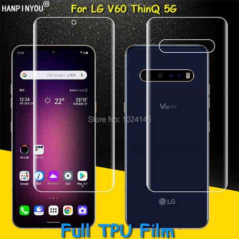 Protector de pantalla de película TPU suave transparente de cobertura completa frontal/trasera para LG V60 lg v60 ThinQ 5G 6,8 