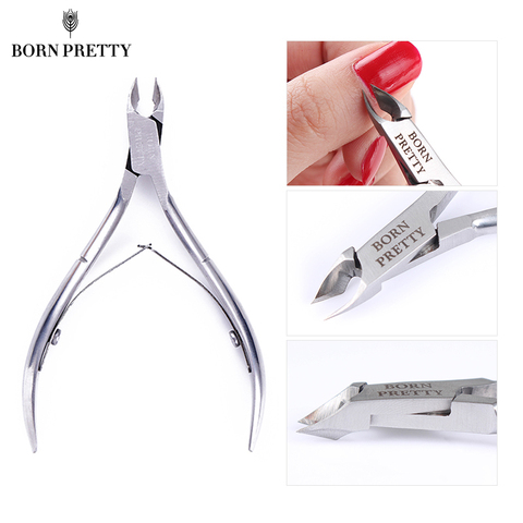 BORN PRETTY-Pinza para cutícula de uñas, tijera plateada, producto para eliminar la piel muerta, herramienta de manicura transparente ► Foto 1/6