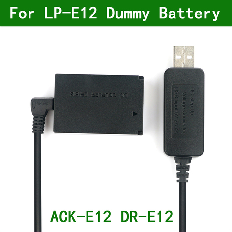 LP E12 LPE12 ACK-E12 DR-E12 batería simulada y DC Banco de la energía USB Cable para Canon EOS M M2 M10 M50 M100 M200 5V USB cargador de Cable ► Foto 1/6