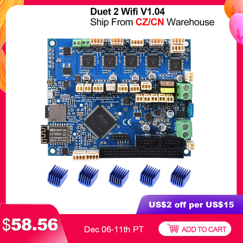 Placa base Cloned Duet 2 Wifi V1.04, 32bit, Duet2, 32 bits, para máquina CNC ender 3 pro, piezas de impresora 3D ► Foto 1/6