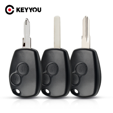 KEYYOU-carcasa de llave a distancia de coche Fob, 10 Uds., 2 estuche para botones para protector antipolvo para Renault Clio DACIA 3 Twingo Logan Sandero Modus para Nissan Alarm ► Foto 1/6