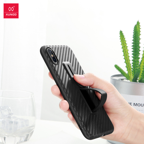 Funda de anillo retráctil suave para teléfono móvil, carcasa trasera para iPhone XR, XS, X, XS MAX, Samsung S9 + S8 + Note 8 Note 9 ► Foto 1/6