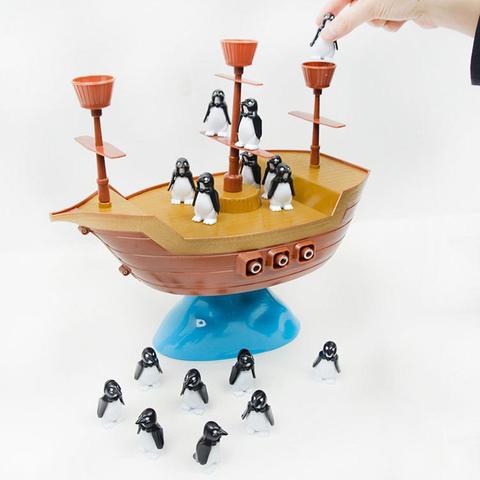 Juguete para juego de mesa de equilibrio para niños, Barco Pirata divertido, pingüino, juego de mesa de equilibrio, juguetes educativos interactivos de escritorio ► Foto 1/6