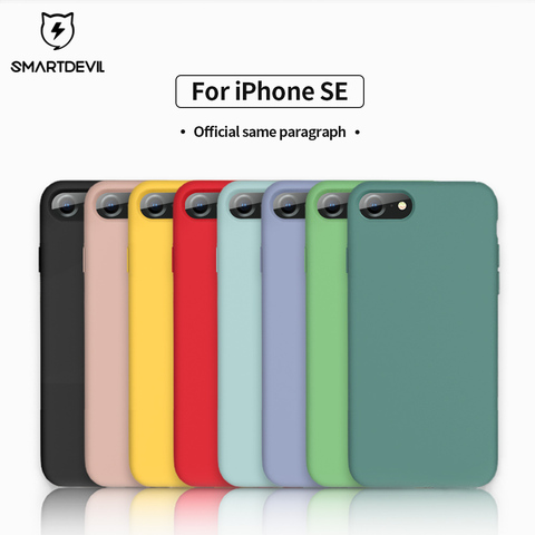 SmartDevil funda para teléfono para iPhone SE 2022 Color sólido para iPhone SE de 2022 de silicona parejas lindo Color caramelo suave Simple ► Foto 1/6