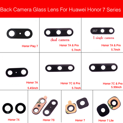 Lente de Cristal de la cámara trasera para Huawei Honor Play 7 Lite 7S 7A 7C 7X 7A Pro 5,45 
