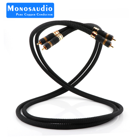 Monosaudio-cable de señal de audio, conector híbrido hifi de alta gama RCA, cobre puro, oxiácido múltiple, chapado en plata, 5N, A202R ► Foto 1/6