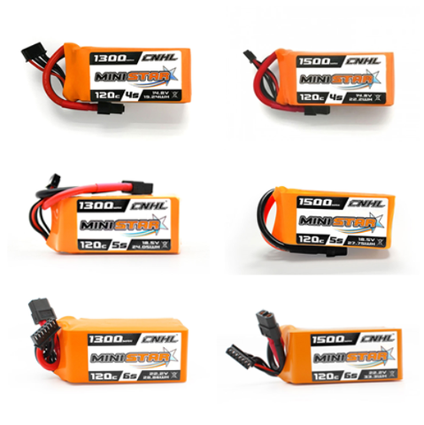 HobbyLine-batería Lipo de 1300/1500mAh para Dron de control remoto, enchufe XT60, armazón de carreras con visión en primera persona, accesorios, China, CNHL, MiniStar, 4/5/6S, 120C ► Foto 1/6