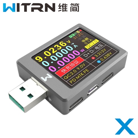 Voltímetro de corriente de WITRN-X-MFI, probador USB QC4 + PD3.0, 2,0 PPS, capacidad de protocolo de carga rápida ► Foto 1/1