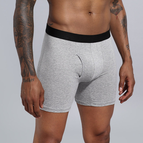 Calzoncillos de algodón para hombre, Bóxer largo holgado de talla grande, ropa interior ► Foto 1/6