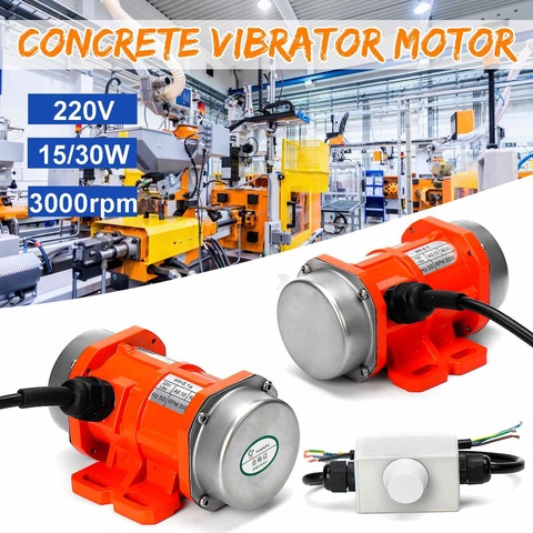 Motor vibratorio de 15W 30W 220V velocidad ajustable para la máquina de alimentación, máquina de hormigón proyectado, lavadora + controlador de velocidad del Motor ► Foto 1/6