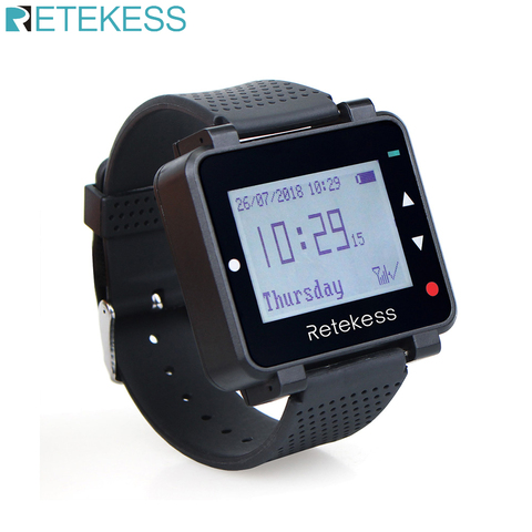 RETEKESS T128 reloj receptor 433,92 MHz negro para sistema de llamadas inalámbricas camarero llamada busca equipo de restaurante de Servicio al Cliente ► Foto 1/6