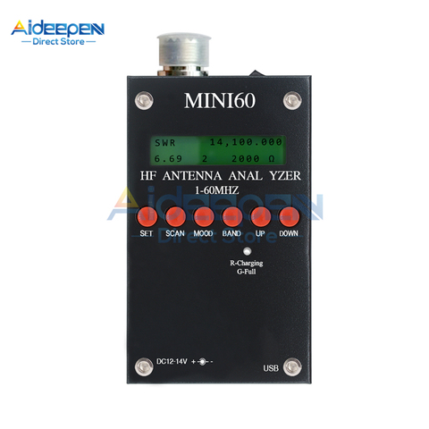 Mini60 Sark100 1-60MHz HF hormiga SWR analizador de antena del probador del metro con Android APP PC para Radio Hobbists ► Foto 1/6