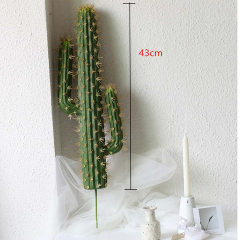 Plantas artificiales de Cactus en maceta para interiores, plantas artificiales de 43 CM, arte falso Tropical para paisajismo, Hotel, sala de estar, accesorios de decoración navideña para el hogar ► Foto 1/6