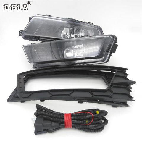 Luz antiniebla delantera para coche, lámpara antiniebla, cubierta de luz antiniebla y montaje de arnés, para Skoda Rapid 2013 2014 2015 2016 2017 ► Foto 1/6