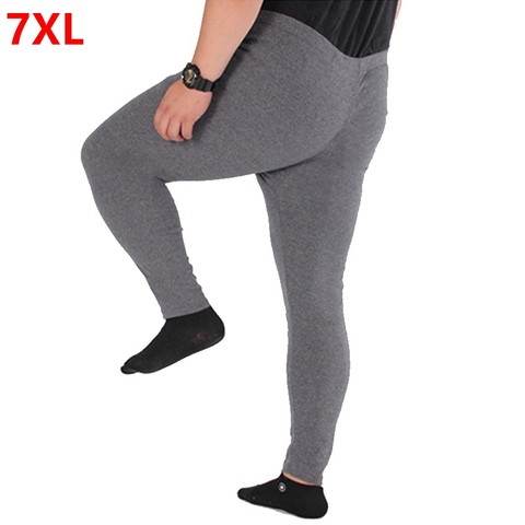 Ropa interior de talla grande para hombre, pantalones de algodón supersuaves, calzoncillos largos de talla grande, 7XL, 6XL, 5XL, 4XL, otoño ► Foto 1/6