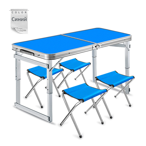 Juegos de mesa de pícnic para acampar, mesa plegable duradera, escritorio de aluminio impermeable, sillas plegables ultraligeras, accesorios de acampada ► Foto 1/6