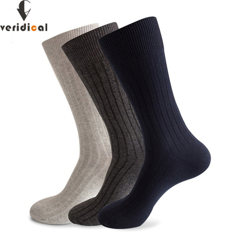 Veridical Calcetines largos de algodón para hombre de gran tamaño, calcetines Harajuku de negocios largos, 5 par / lote, calcetines sólidos de invierno para caballero, Sokken Fit Eu 42-48 ► Foto 1/6