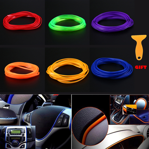 Tira embellecedora de estilismo para coche, moldura decorativa para Interior de coche, hueco Flexible para puerta, accesorios para interior, 5M ► Foto 1/6