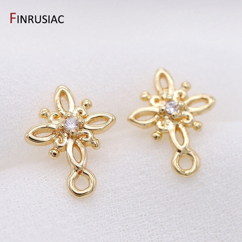 Suministros para hacer Pendientes chapados en oro de 14K para mujer, accesorios para pendientes hechos a mano, componentes de joyería DIY ► Foto 1/6