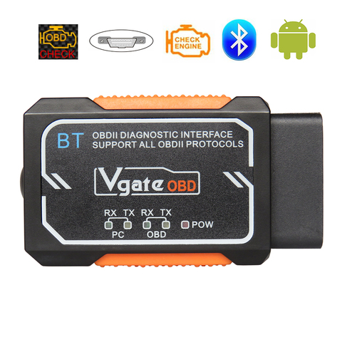 Vgate OBD2 escáner para Android/iOS ELM327 Bluetooth V1.5 herramientas de diagnóstico de coche Elm 327 V 1,5 OBD 2 diagnóstico del escáner de 2022 más nuevo ► Foto 1/6