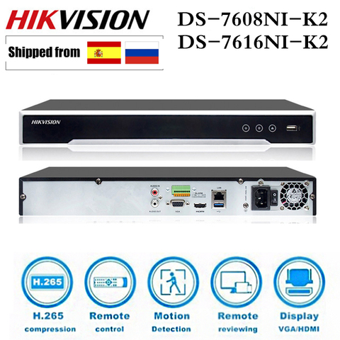 Hikvision-Grabadora de vídeo en red NVR, DS-7608NI-K2, 8 canales, 16 canales, 4K, H.265, DS-7616NI-K2 ► Foto 1/4