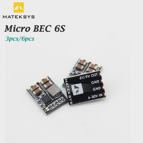 Matek Systems Micro BEC 6S de 6-30V de salida, regulador reductor para Dron de carreras con visión en primera persona, 5V/9V-ADJ,1.5A, Uds./6 uds. ► Foto 1/3