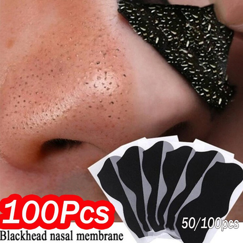 Mascarilla para eliminar puntos negros, limpieza profunda de la piel, cuidado del acné del poro, tratamiento de nariz, puntos negros, tiras de limpieza de poros, 100 Uds. ► Foto 1/6