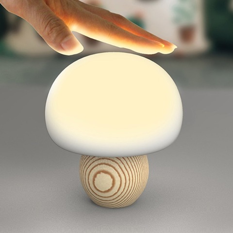 Linda Mini lámpara LED con forma de seta, luz magnética, USB, luces nocturnas, Sensor táctil, lámpara de ambiente, suave lámpara de noche para bebés y niños durmiendo ► Foto 1/6