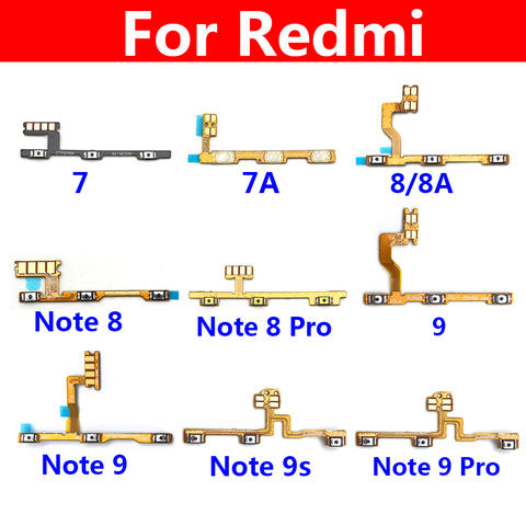 Interruptor de botón de volumen y encender y apagar Cámara, cinta de Cable flexible para Xiaomi Redmi 7 7A 8 8A 9 9A Note 7 8 9 Pro 9s MI 10T ► Foto 1/6